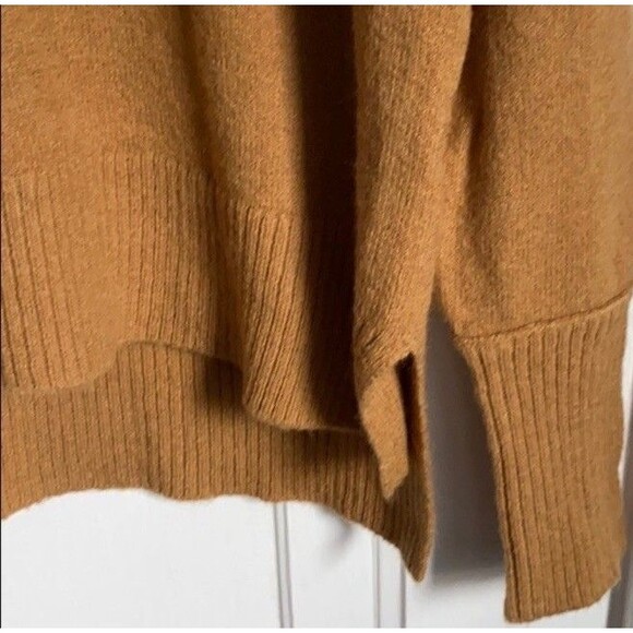 J.Crew Colorblock Turtleneck Sweater Supersoft Yarn Oversized Fit Tan Brown XS - Picture 6 of 8
